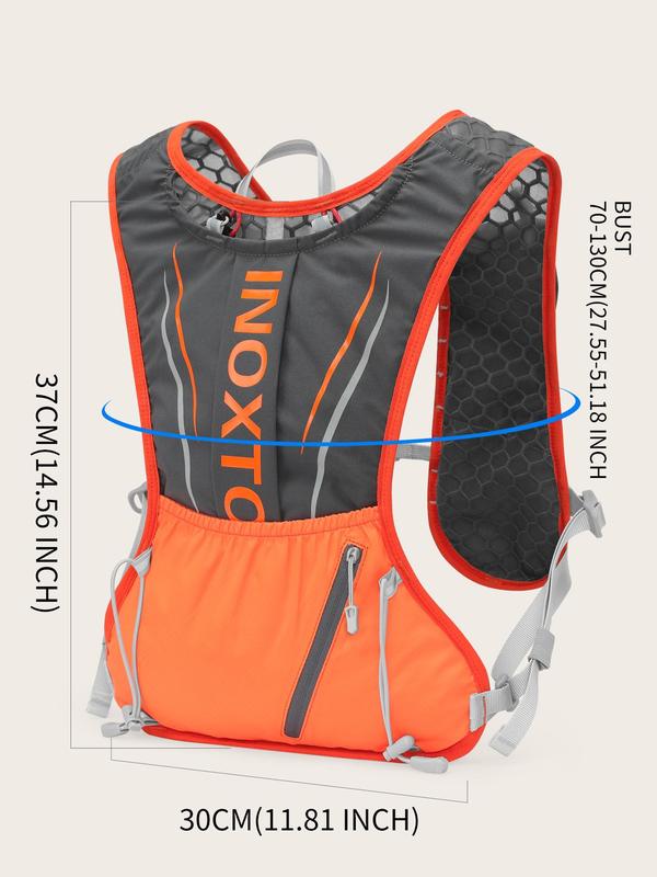 Letter Print Sports Bag, Lightweight Water Bottle Vest Backpack, Sports Water Bottle Vest Backpack for Running Hiking Cycling, Running Vest