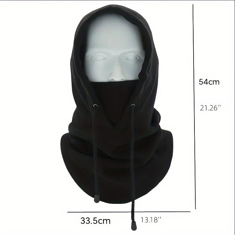 1pc Warm Weather-Resistant Drawstring Winter Balaclava Mask, Hooded Ski Mask For Winter Sports