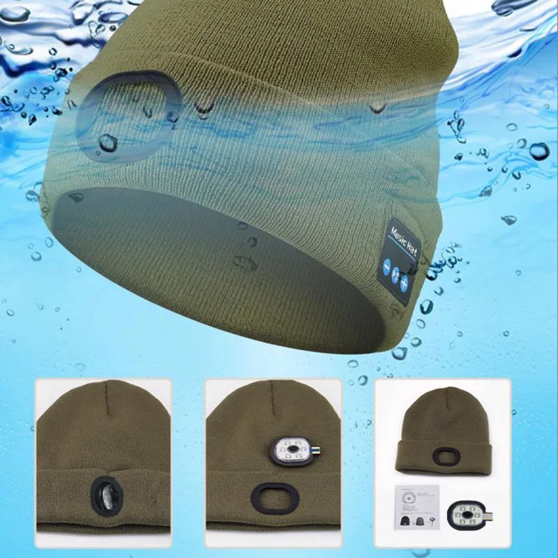 Creative 6 LED Beanie Hats, Unisex Winter Warm Hat for Night Riding fishing Warm Knit Caps Flashlight Head Lamp Cap,washable