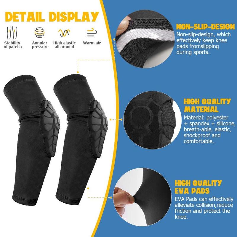 Sports Knee Pads, 2 Counts Honeycomb Compression Knee Pads, Protective Gear for Basketball, Baseball, Football, Volleyball, Wrestling, Cycling