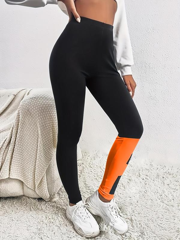 Women's Letter Print High Waist Sports Leggings, Casual Comfy Breathable Skinny Pants for Yoga Gym Workout Running, Women Sport & Outdoor Clothing for All Seasons