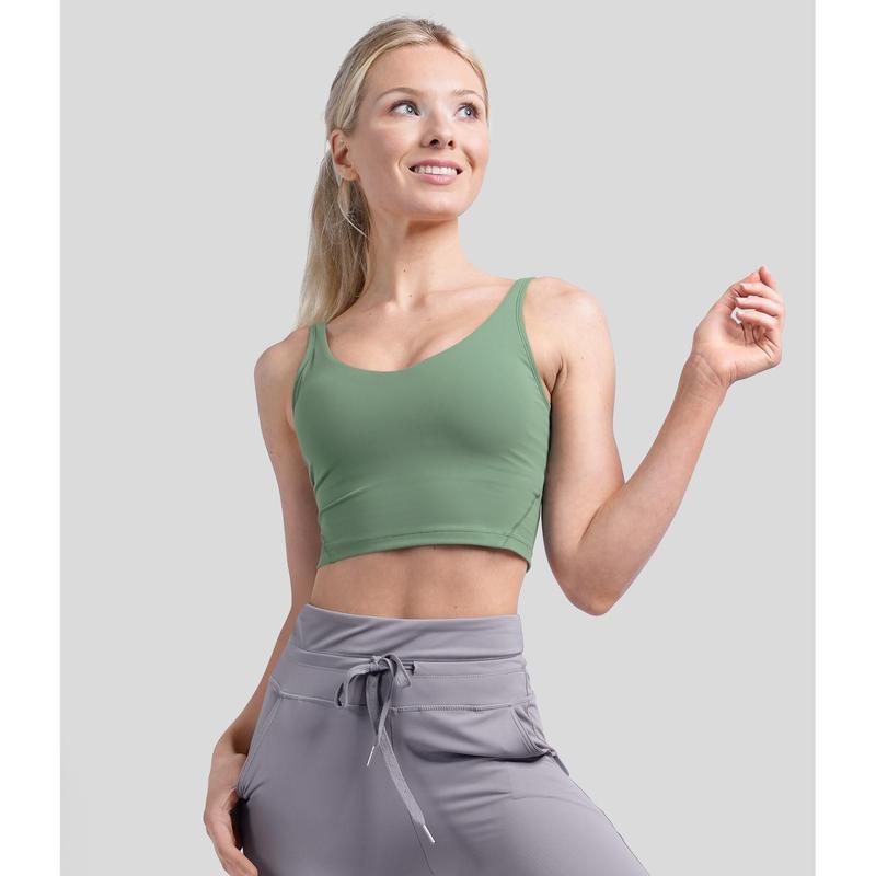 Halara Padded V Neck Cropped Yoga Tank Top