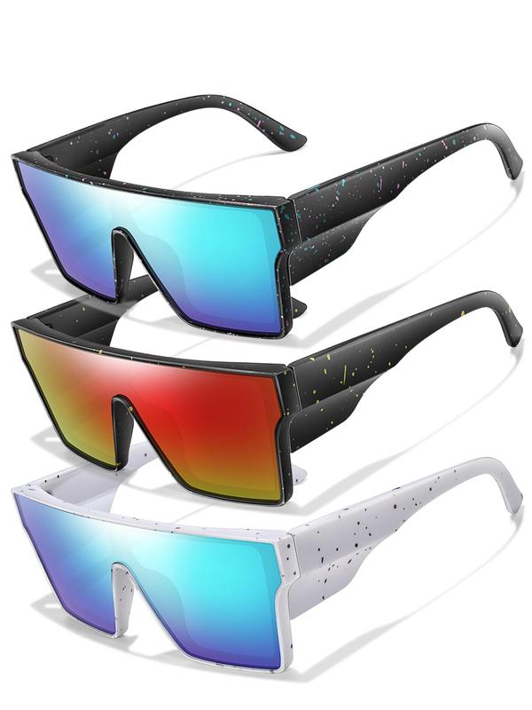 Unisex Flat Top  Frame Sunglasses, Tinted Lens & Polarized Lens Sunglasses, Outdoor Sports Eyewear for Cycling, Running, Fishing, Driving