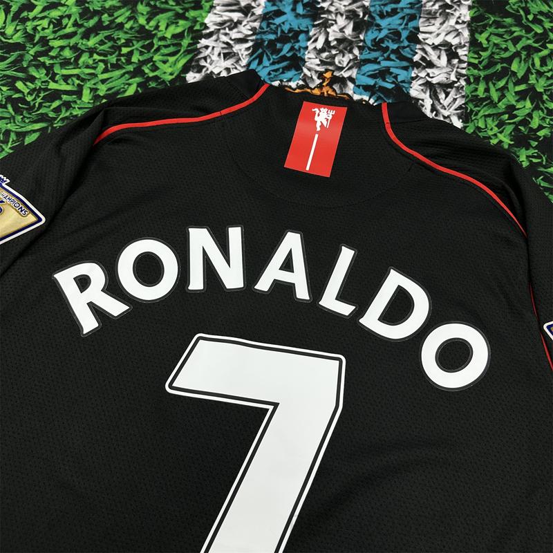 Nike 0708 Manchester United Away Retro Soccer Jersey #7 Ronaldo Champions League Edition