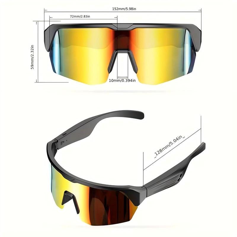 Smart Glasses, Polarized Anti-UV Sunglasses with Voice Assistant, Bluetooth-compatible Glasses for Driving Cycling Outdoor Sports