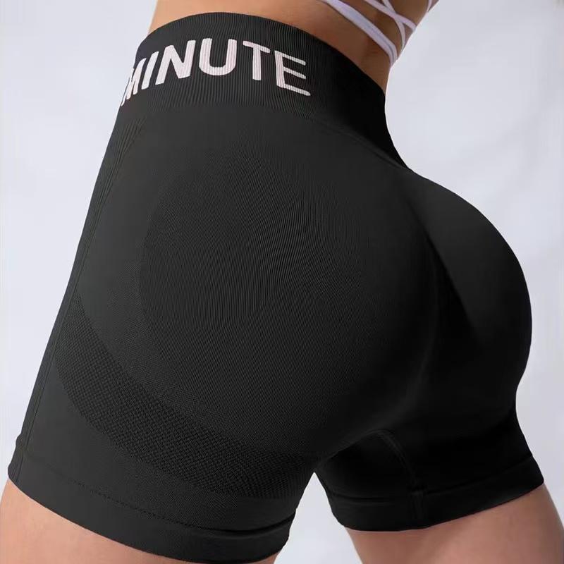 Women's Letter Printed High Waist Fitness Shorts Breathable Comfortable High Stretch Yoga Shorts Gym Shorts Indoor and Outdoor Sportswear High Stretch