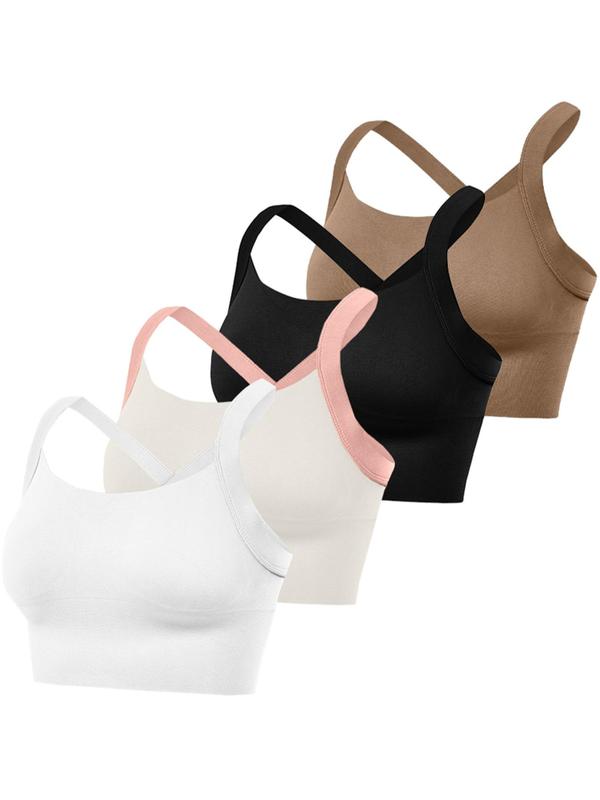 Women's Solid Criss Cross Cut Out Sports Bra, Breathable Comfortable Sports Bra for Fall, Ladies Sportswear for Indoor Outdoor Wear Fall Outfits Black Girl