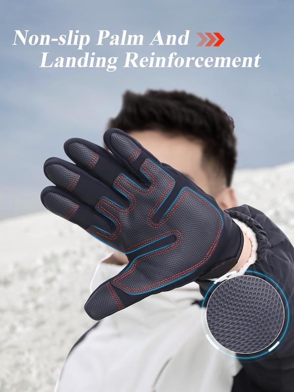 Winter Thermal Cycling Gloves, Five-finger Touch Screen Fleece Sports Gloves, Outdoor Hiking Motorcycle Bicycle Riding Skiing Windproof Non-slip Gloves, Men Women