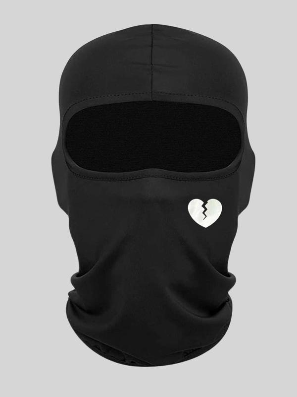 2024 New Trendy Heartbroken Pattern Cycling Full Face Mask As Birthday Gifts, Breathable Sun Protection Windproof Cycling Balaclava Mask, Back To School Head Wrap