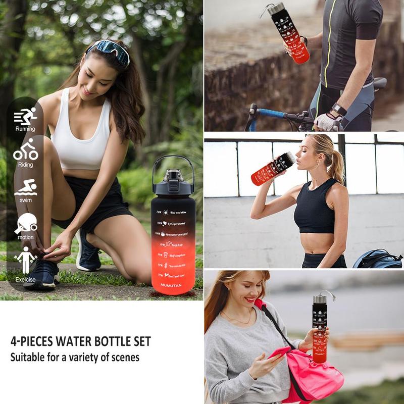 Portable Sports Water Bottle, Large Capacity Sports Drinking Cup with Time Marker, Dinkware for Outdoor Sports School Camping, Gym Accessories, Reusable Washable Drinkware, Summer Gift