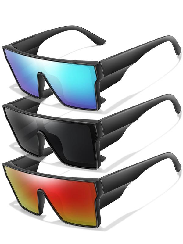 Unisex Flat Top  Frame Sunglasses, Tinted Lens & Polarized Lens Sunglasses, Outdoor Sports Eyewear for Cycling, Running, Fishing, Driving