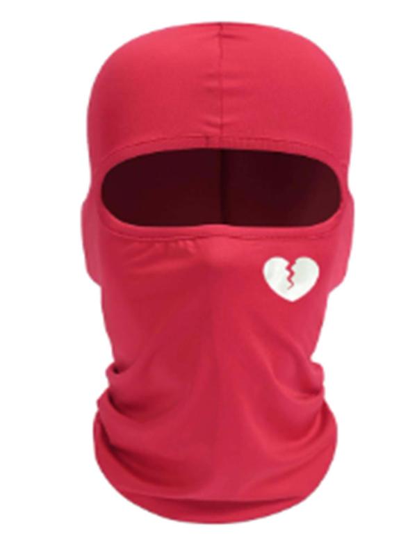 2024 New Trendy Heartbroken Pattern Cycling Full Face Mask As Birthday Gifts, Breathable Sun Protection Windproof Cycling Balaclava Mask, Back To School Head Wrap