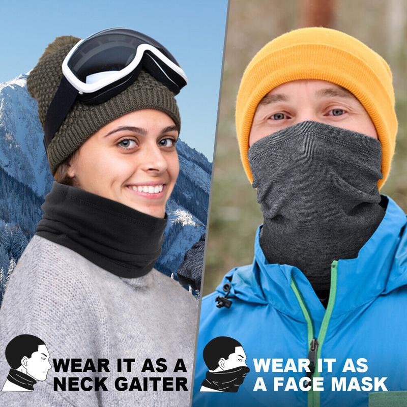 Winter Fleece Warmer Neck Gaiter Skiing Windproof Face Mask Scarf for Men Women