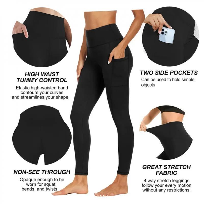 High Waist Yoga Leggings with Pockets for Women Black Leggings Non SeeThrough and High Elasticity Workout Pants