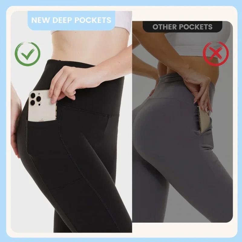 High Waist Yoga Leggings with Pockets for Women Black Leggings Non SeeThrough and High Elasticity Workout Pants