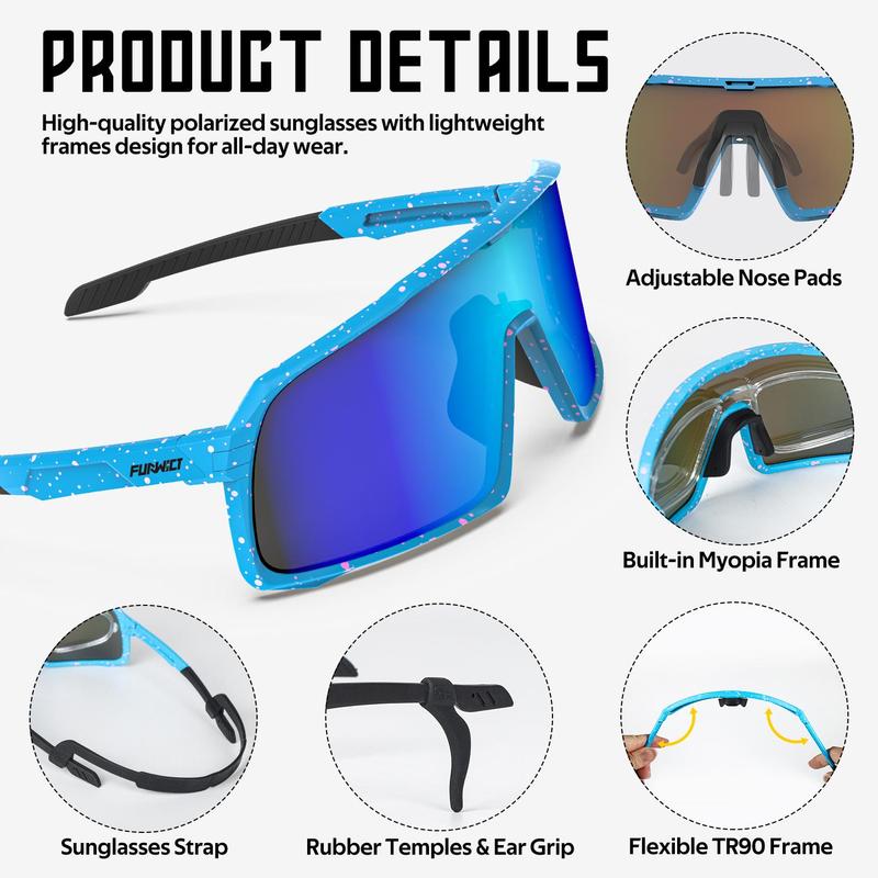 Polarized Bike Sunglasses, UV400 Eyewear, Outdoor Sports Cycling MTB Road Bicycle Baseball Fishing Riding Glasses, Cycling Accessories