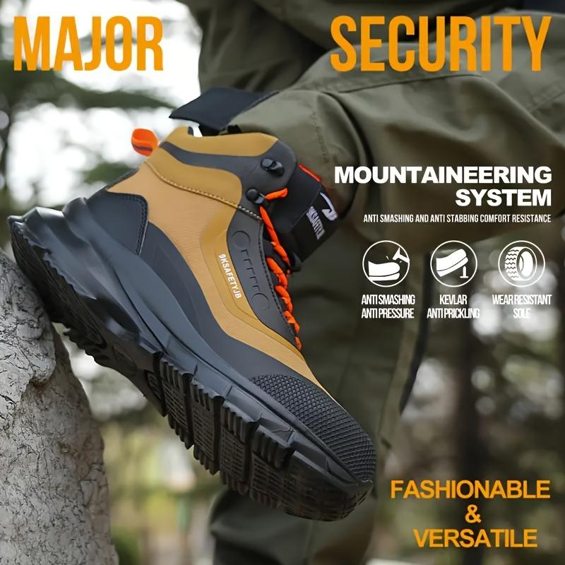 Men's Steel Toe Boots: All-Season Hiking Essential - Anti-Ligature, Puncture-Resistant, Lace-Up Style, Round Toe, Durable & Comfortable