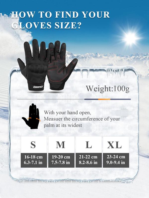 Winter Thermal Cycling Gloves, Five-finger Touch Screen Fleece Sports Gloves, Outdoor Hiking Motorcycle Bicycle Riding Skiing Windproof Non-slip Gloves, Men Women