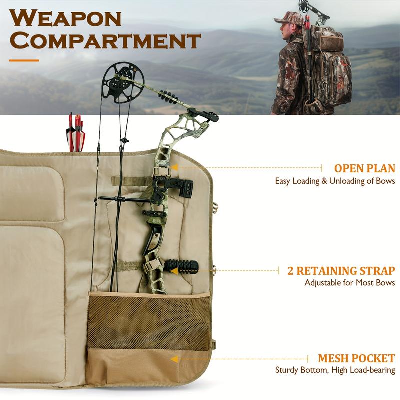 Camo Bow Hunting Backpack for Men and Women, Saddle Hunting Back Pack with Bow Holder, Elk and Deer Hunting Bag