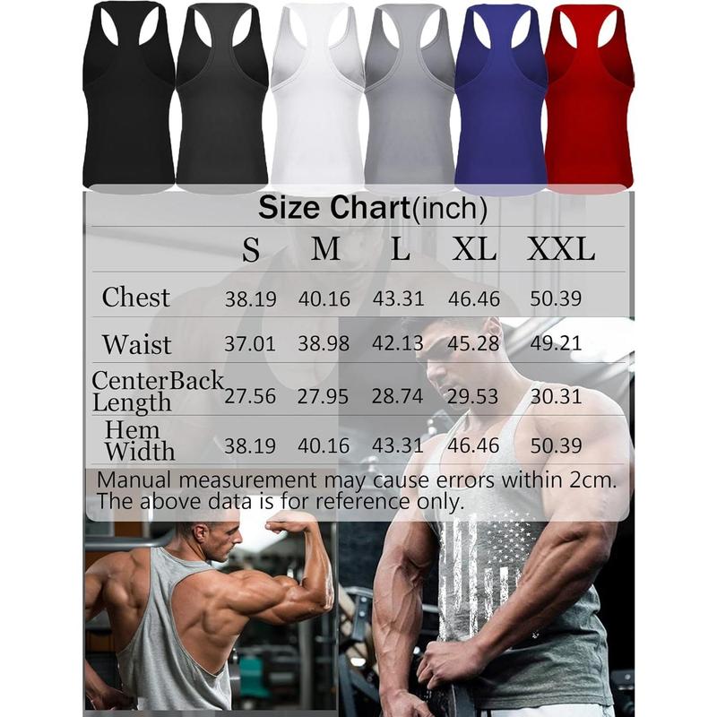 Men's 3 Pack Gym Workout Tank Tops Y-Back Muscle Tee Stringer Bodybuilding Sleeveless T-Shirts