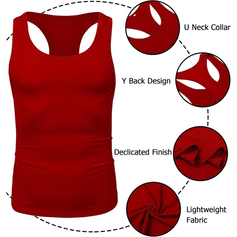 Men's 3 Pack Gym Workout Tank Tops Y-Back Muscle Tee Stringer Bodybuilding Sleeveless T-Shirts