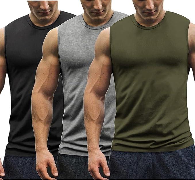 COOFANDY Men's 3 Pack Workout Tank Tops Gym Muscle Tee Bodybuilding Fitness Sleeveless T Shirts