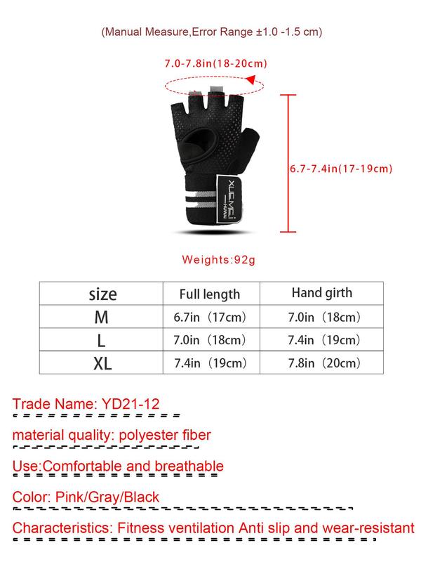 Weight Lifting Gym Workout Gloves with Wrist Wrap Support for Men & Women, Full Palm Protection Gloves for Weightlifting, Training, Fitness, Hanging, Pull Ups