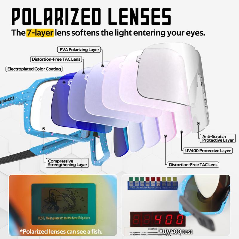 Polarized Bike Sunglasses, UV400 Eyewear, Outdoor Sports Cycling MTB Road Bicycle Baseball Fishing Riding Glasses, Cycling Accessories