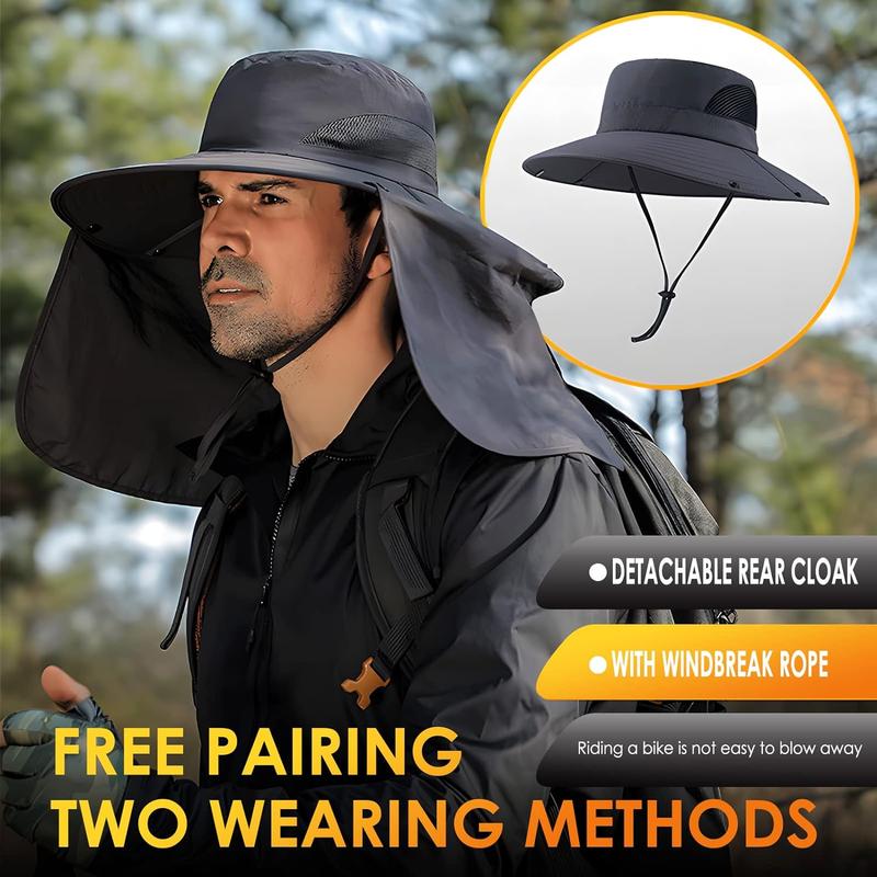 Fishing Hat for Men&Women,Outdoor UV  Wide Brim Bucket Hat,UPF50+ Sun Hat with  Flap