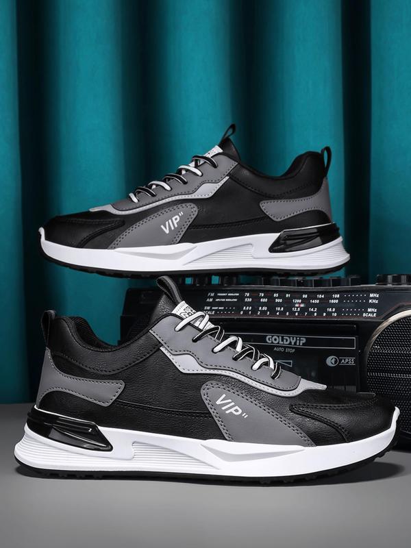 Men's Patchwork Lace Up Front Running Shoes, Sporty Lightweight Breathable Comfortable Back To School Shoes, All-match Non-slip Lightweight Sneakers, Running Shoes for Men, Men's Running Shoes