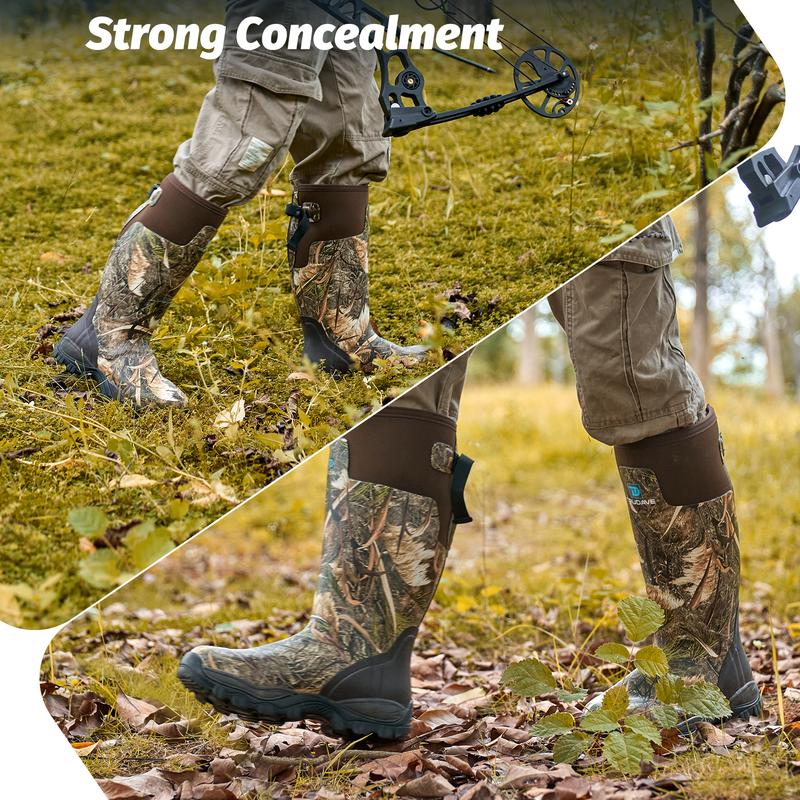 TruDave Hunting Boots for Men, Waterproof Rubber Boots with and Steel Shank, 5mm Neoprene Camo Insulated Durable Outdoor Hunting Boots ，Size 5-14