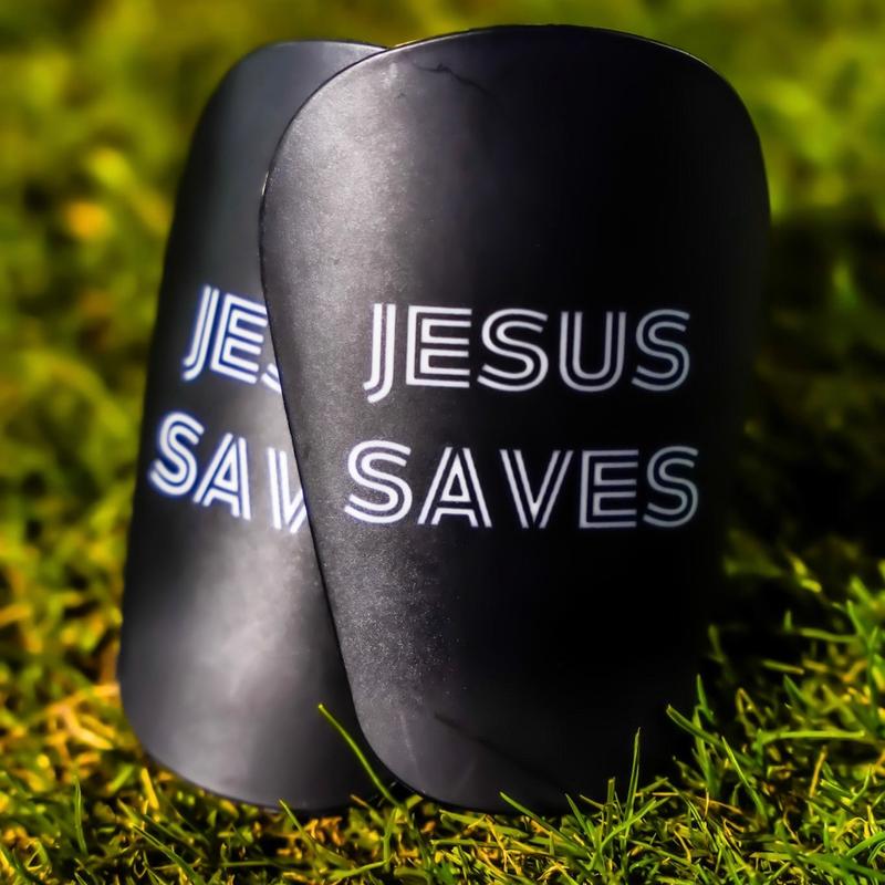 'JESUS SAVES' SHIN PADS