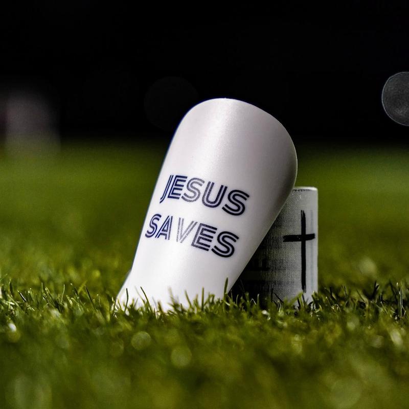 'JESUS SAVES' SHIN PADS