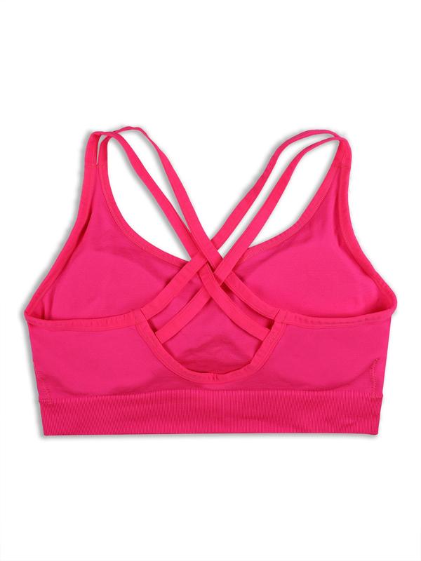  Criss Cross Backless Sports Bra, Solid Color Breathable Comfortable Sports Bra, Women's Sportswear for Indoor Outdoor Wear, Fall Outfits, Fallfreshness