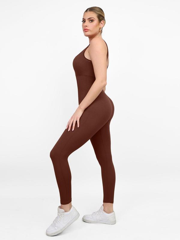 Seamless  Square Neck One Piece Sport Jumpsuits