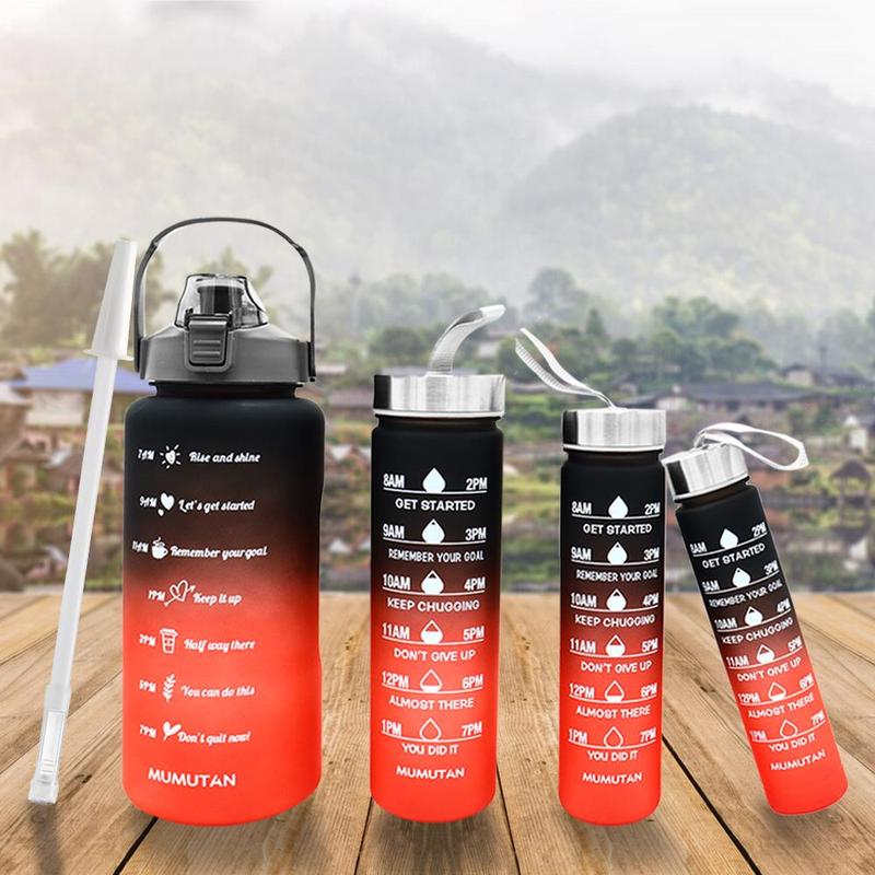 Portable Sports Water Bottle, Large Capacity Sports Drinking Cup with Time Marker, Dinkware for Outdoor Sports School Camping, Gym Accessories, Reusable Washable Drinkware, Summer Gift