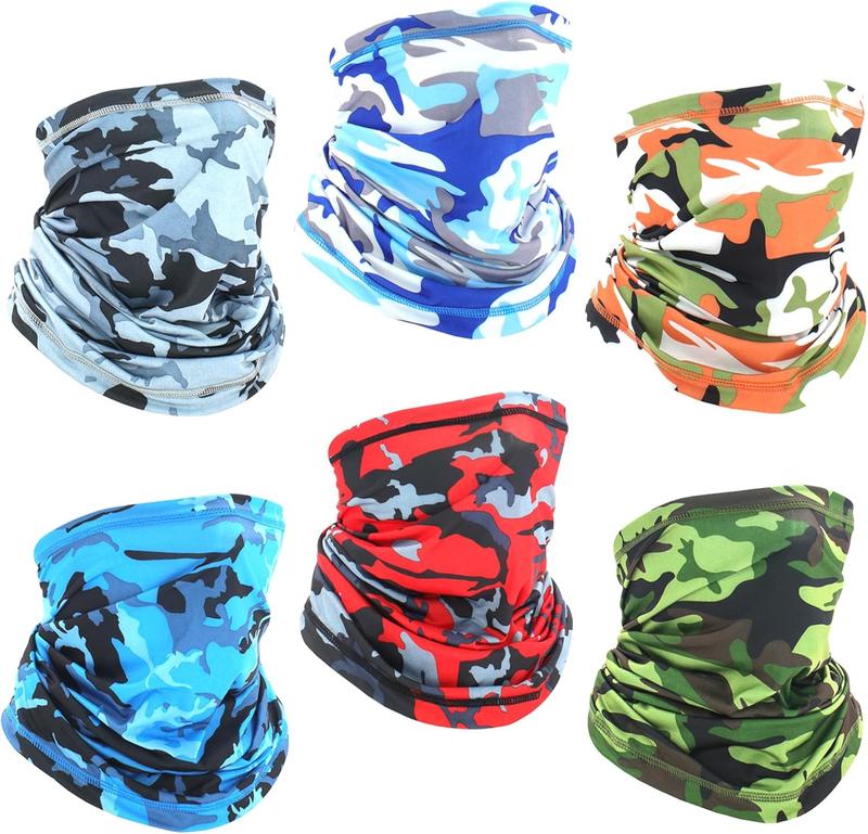 Gaiter Bandana UV Protection  Mask   Bandanas  Cover for Men Women 6 pack