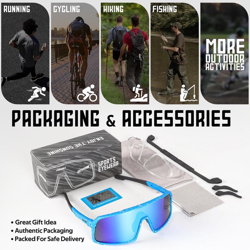 Polarized Bike Sunglasses, UV400 Eyewear, Outdoor Sports Cycling MTB Road Bicycle Baseball Fishing Riding Glasses, Cycling Accessories