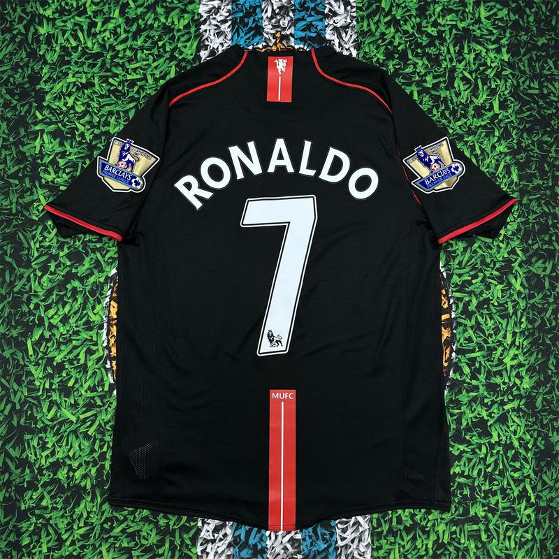 Nike 0708 Manchester United Away Retro Soccer Jersey #7 Ronaldo Champions League Edition