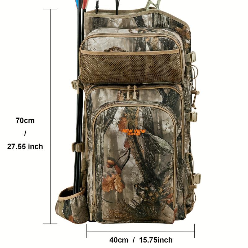 Camo Bow Hunting Backpack for Men and Women, Saddle Hunting Back Pack with Bow Holder, Elk and Deer Hunting Bag