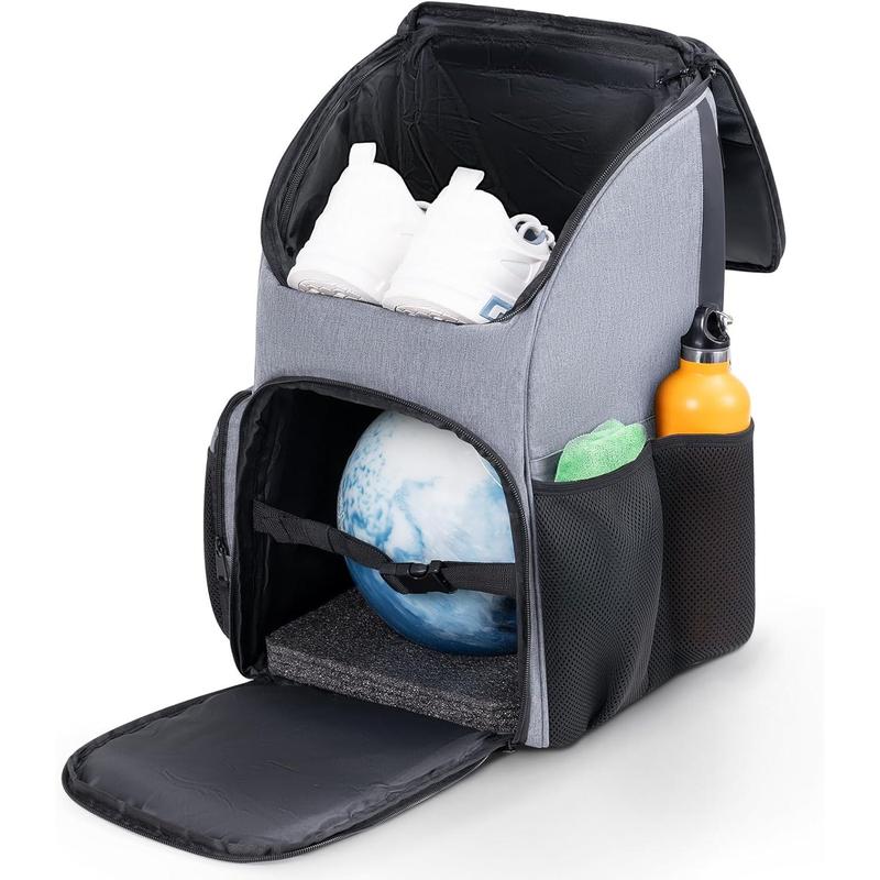 Bowling Ball Bag, Bowling Backpack Single Ball Bowling Bag with Padded Ball Holder and Shoe Compartment Up to Size 16, Gifts for Bowling Lovers