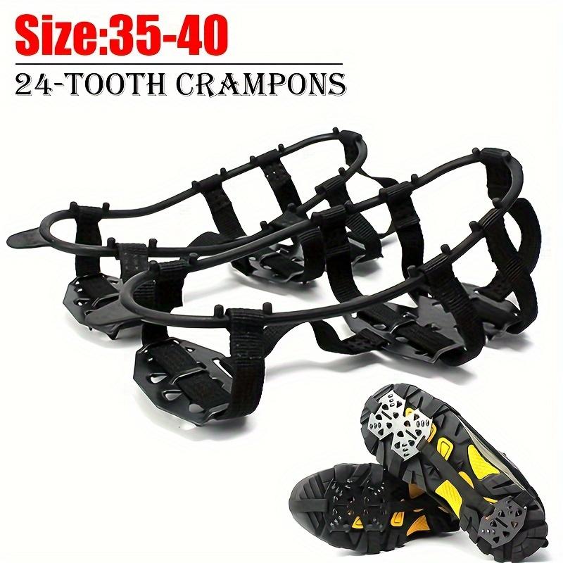 24-Tooth Anti-Slip Crampons - Shoe Covers for Ice & Snow, Perfect for Hiking, Climbing, Walking, Running & Hunting