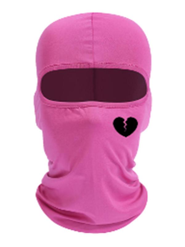 2024 New Trendy Heartbroken Pattern Cycling Full Face Mask As Birthday Gifts, Breathable Sun Protection Windproof Cycling Balaclava Mask, Back To School Head Wrap