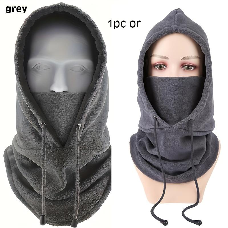 1pc Warm Weather-Resistant Drawstring Winter Balaclava Mask, Hooded Ski Mask For Winter Sports