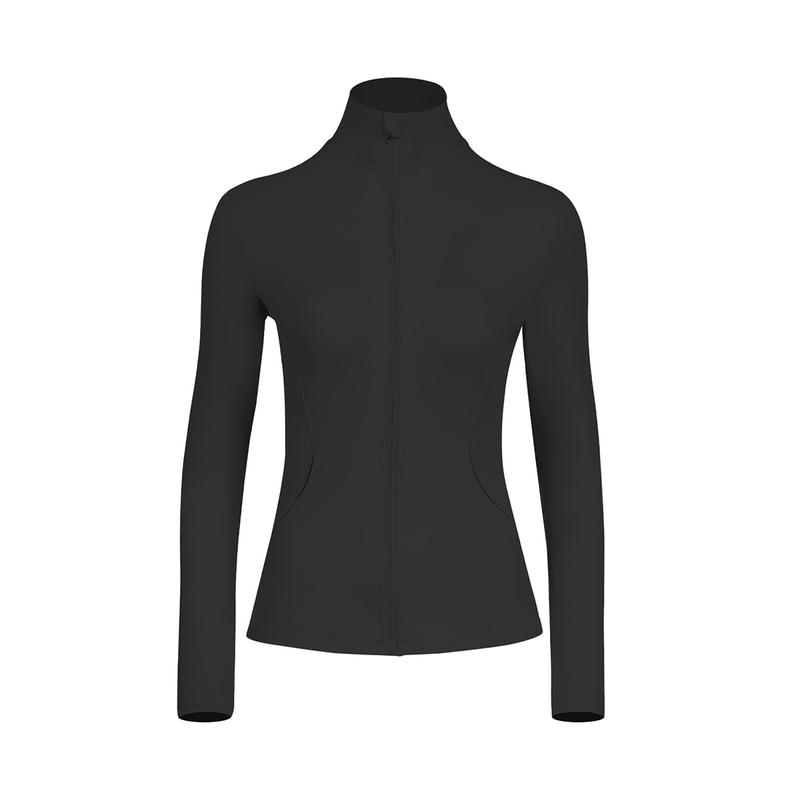 Kabuer Zip Up Women's Athletic Jacket with Thumb Holes and Pocket, Lightweight and Breathable Fabric for Yoga and Running - All Season