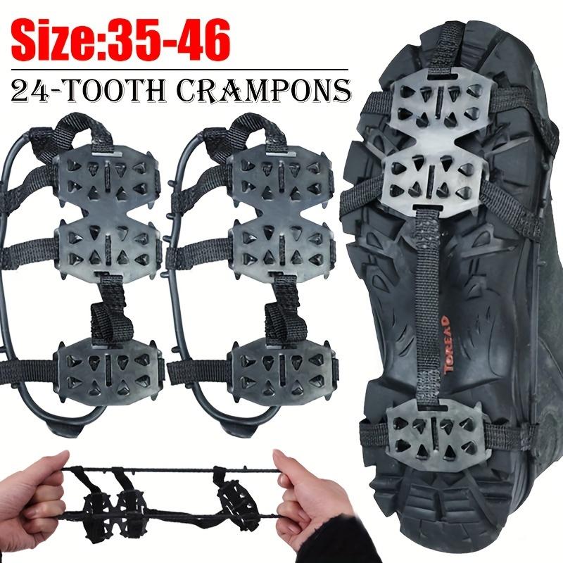 24-Tooth Anti-Slip Crampons - Shoe Covers for Ice & Snow, Perfect for Hiking, Climbing, Walking, Running & Hunting