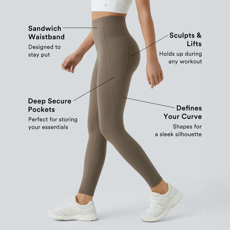 Halara SoCinched High Waisted Tummy Control Side Pocket Shaping Training Leggings