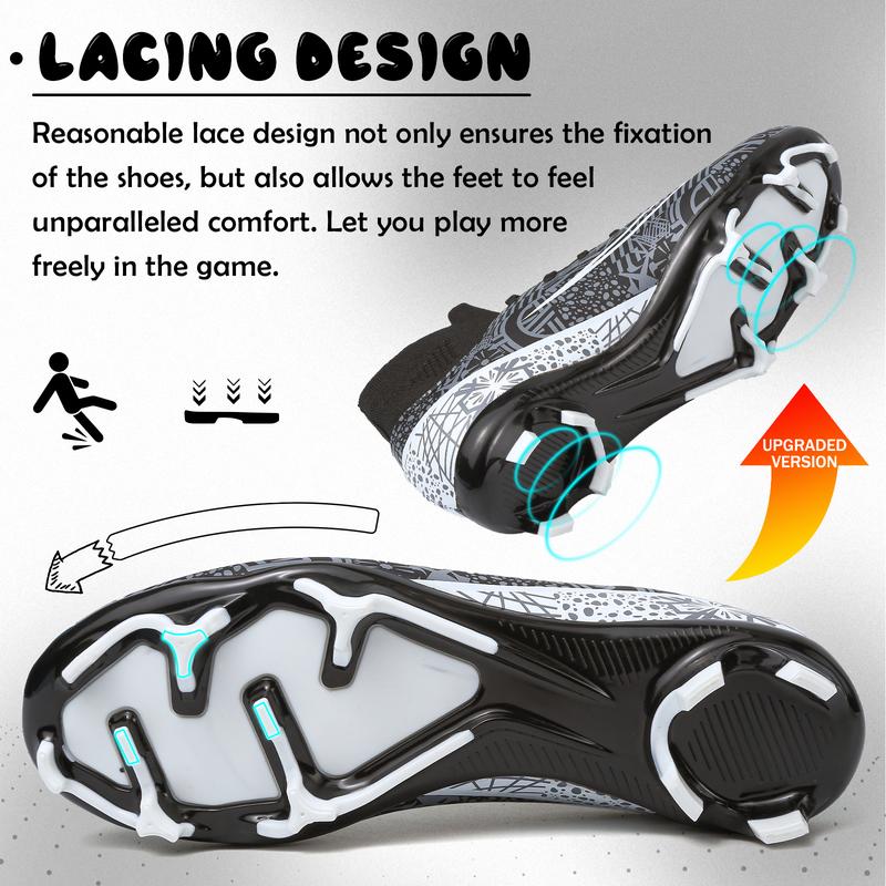 Kids Soccer Cleats Boys Girls Football Cleats Youth Baseball Cleats Athletic Outdoor Soccer Shoes High Top Football Shoes Professional Training Football Boots