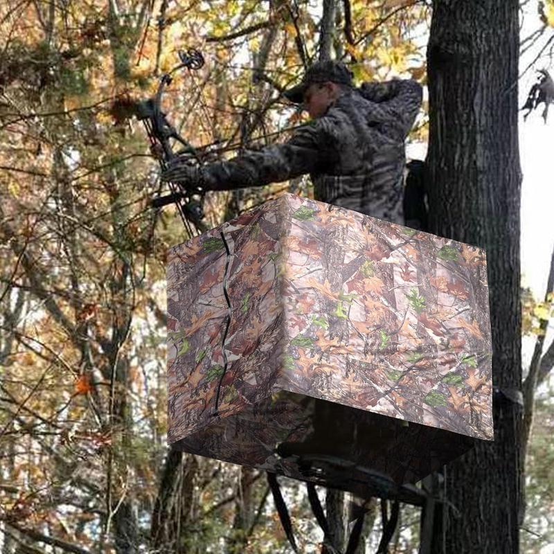 Hunting Tree Stand Blinds-Treestand Camo Blind Cover- Hunting Camouflage Ground Blinds with Zipper for Hunting Deer, Turkey (Frames Not Included)