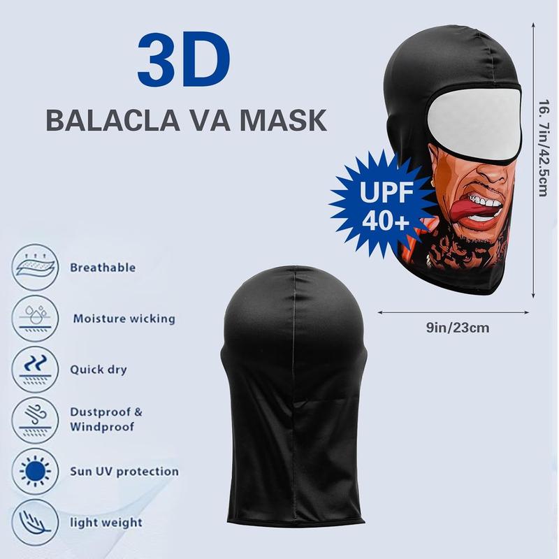 Balaclava Mask 3D Print Full Face Mask Cooling Neck Gaiter Sun Protection Face Cover Mask Windproof Ski Mask